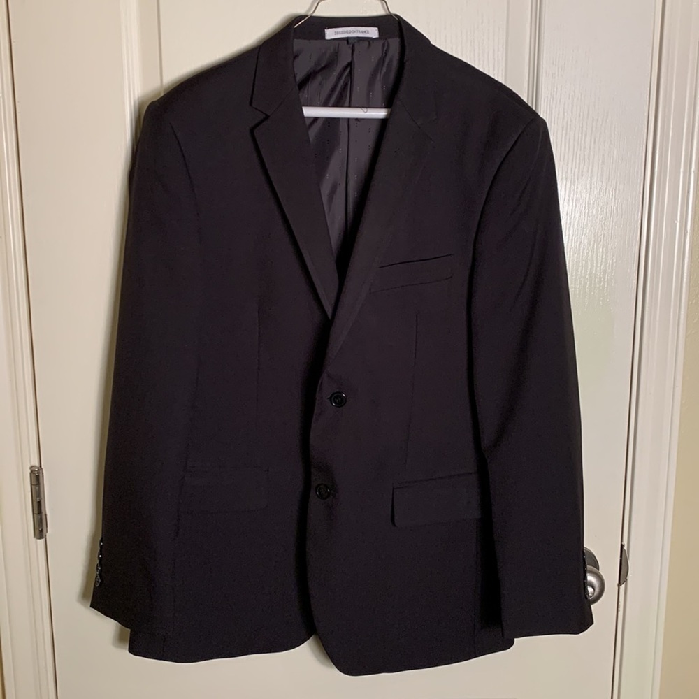 Angelo Rossi Black 2-Piece Suit 40 Regular Pants 32